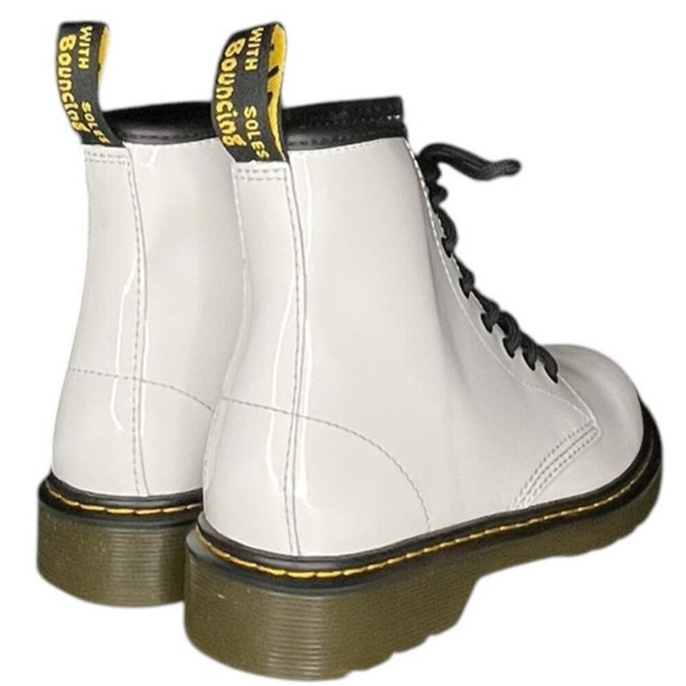 Unisex Dr. Martens Airwair 1460 J Patent Leather Combat Boot Size M4/W5 White - Picture 4 of 6